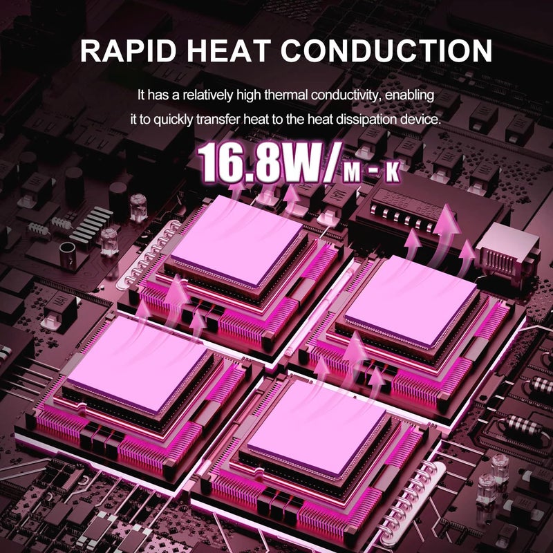 Maxtor Thermal Pad 16.8 W/mK,Thermal Pads for GPU/CPU/LED/Cooler,Excellent Heat Conduction，High Temperature Resistance (120 * 120 * 2.5mm（1pcs）) - Image 4